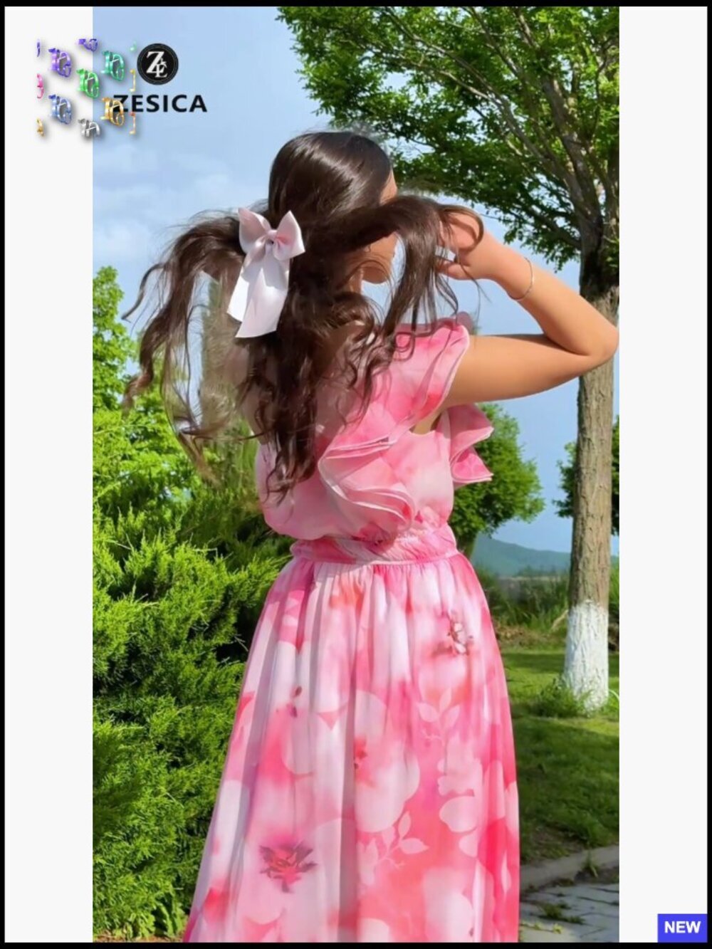 Floral Maxi Dress Boho Chic One Shoulder Ruffle Sleeveless Wedding Guest - Picture 7 of 7